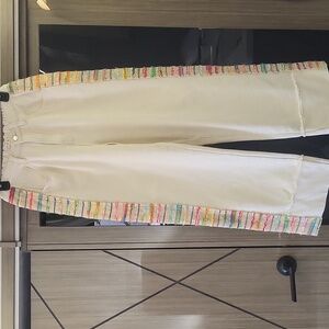 NWOT) Cream/tan Embroidered Sides" Pants By POL 🌈